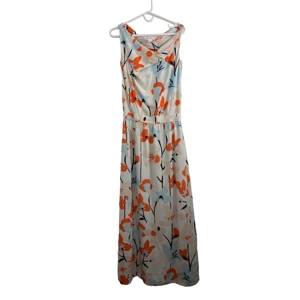 Diane Von Furstenberg Lou Lou Long Silk White Floral Maxi Dress